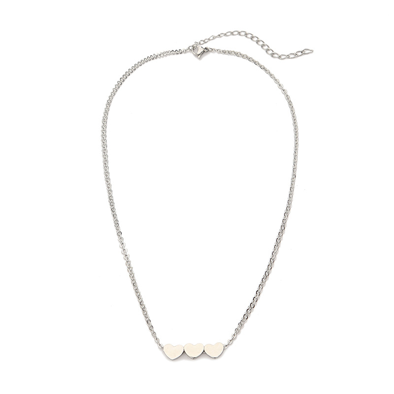 Peach Heart Stainless Steel Necklace Pendant