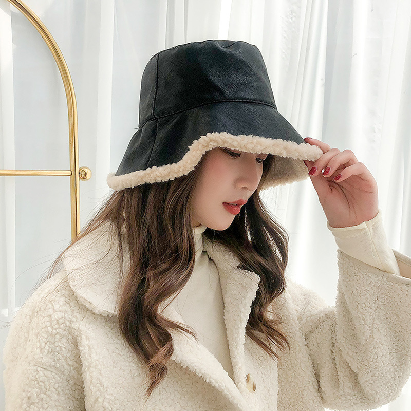 Lamb wool warm fashion pot hat