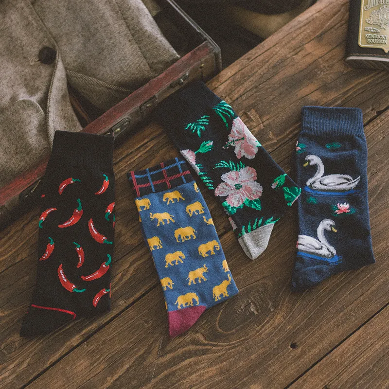 Men's British Retro Creative Gift Box Suit Socks - 5 Style-One Size