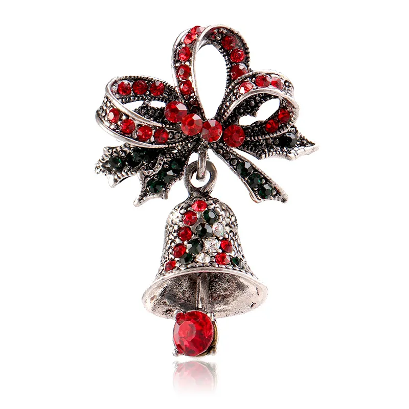 Creative holiday brooch bell brooch - Ancient Silver