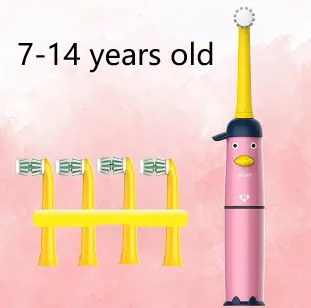 Double Sided Rotary Electric Toothbrush For Children Pink A - Shop at LoveMi