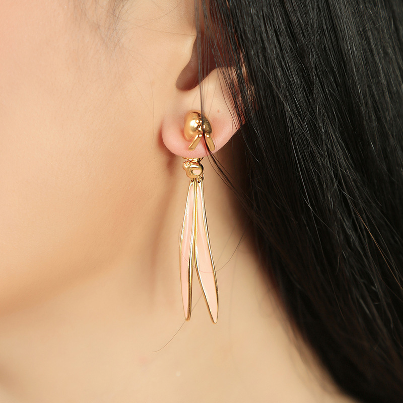 Japan and Korea Cold Wind Joint Rabbit Enamel Tassel Earrings