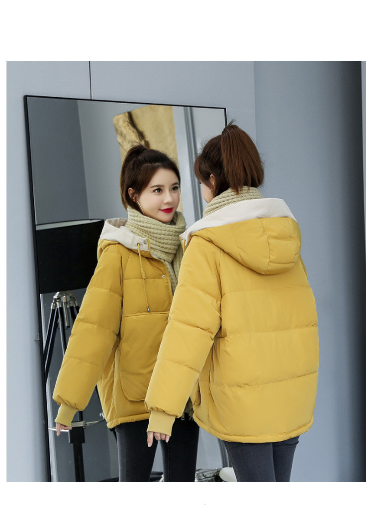 Plus size women's cotton short warm jacket Yellow - Shop at LoveMi