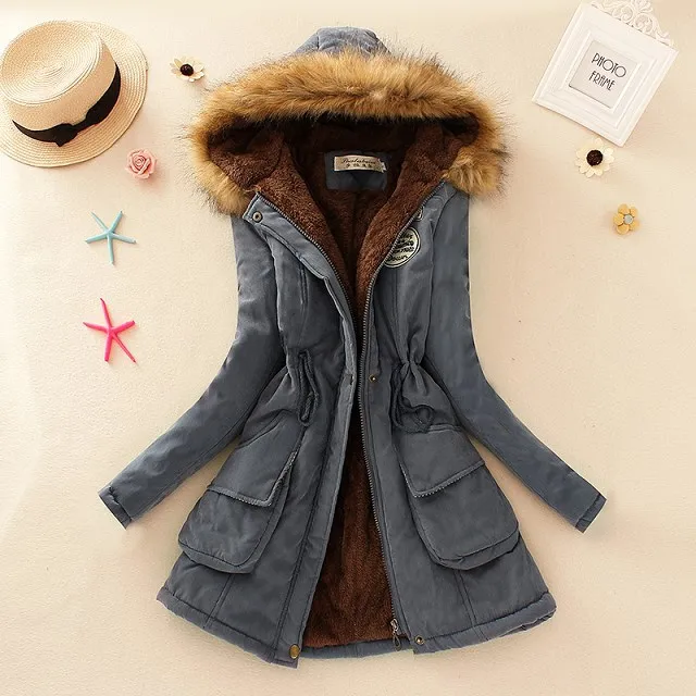 Women's cotton coat Denim Blue - Shop at LoveMi