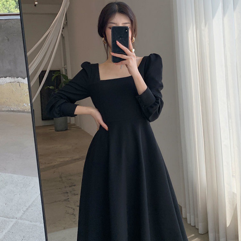 Autumn Long Sleeve Dress Women French Retro