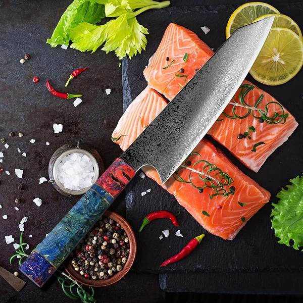 Chef knife Blue handle