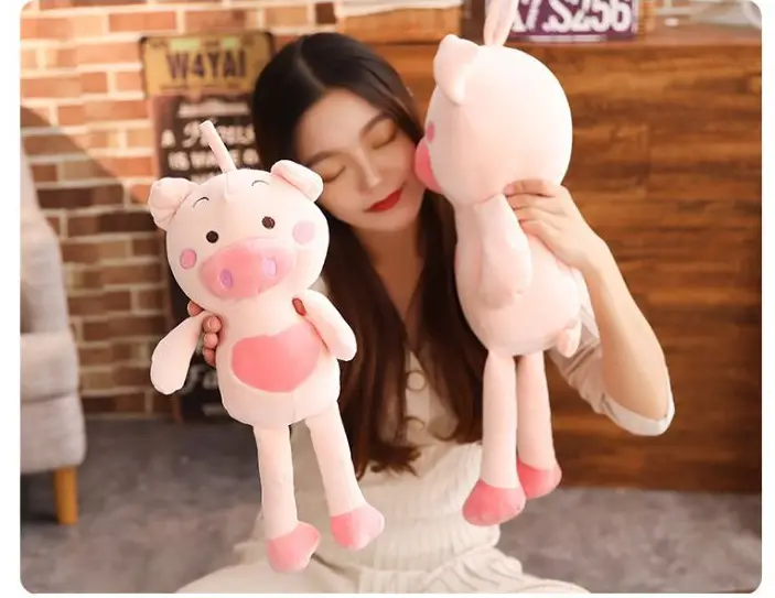 Stuffed toy shy pig
