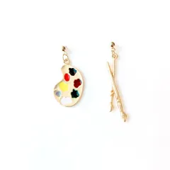Little Painter Palette Brush Creative Earrings - Drawing Board - View 1