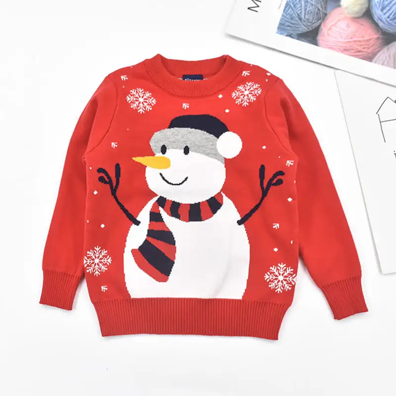 Christmas Snowman Pullover bottomed T-shirt for Children