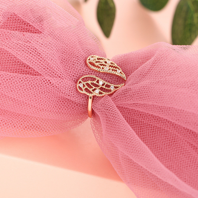 Angel wings with rhinestone rings female