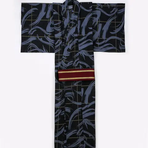 Japanese Style No Ironing Samurai Kimono Set