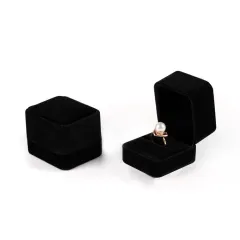 Flannel jewellery box - Black - View 1