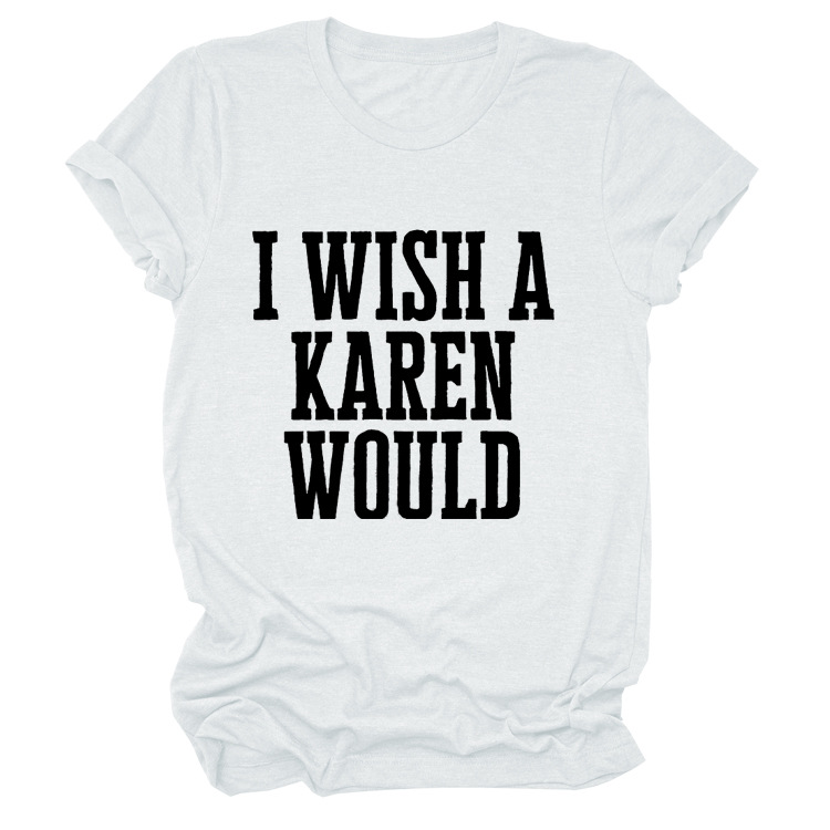 Loose and simple letters short sleeves