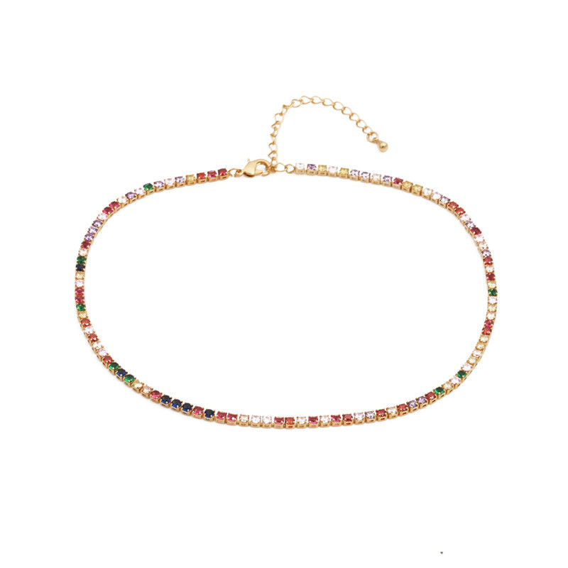 Korean Style Luxury Colorful Zircon Adjustable Necklace