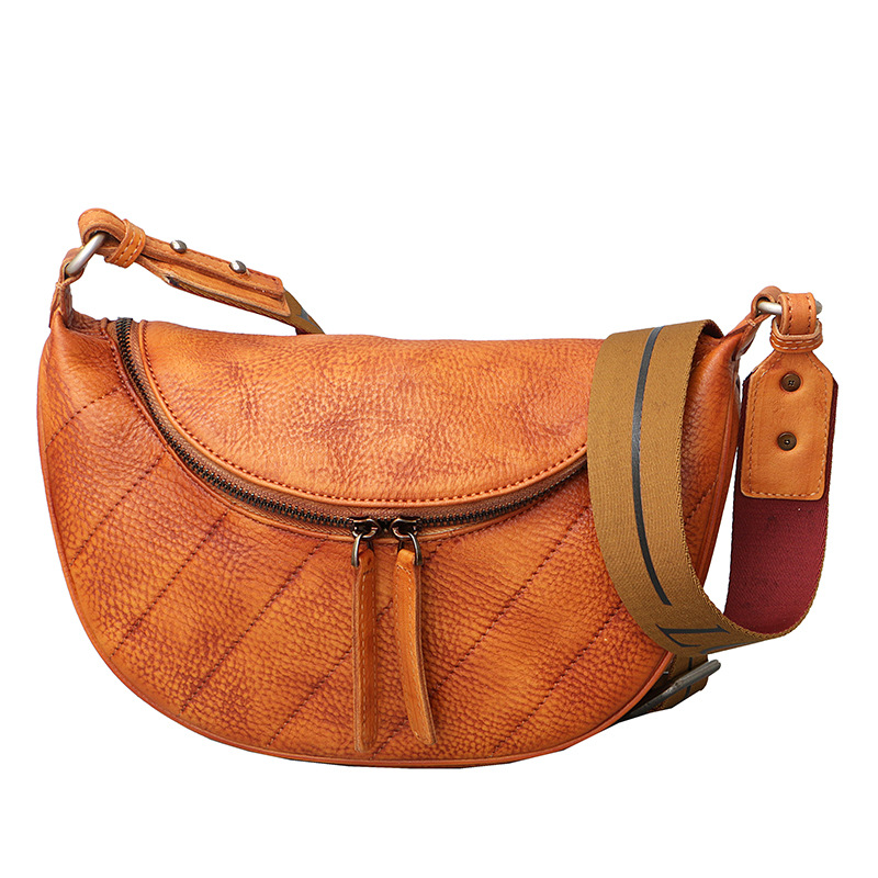Cowhide Rubbed Hand Rubbed Color Leather Small Square Bag