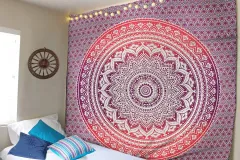 Indian Mandala Tapestry Green Blue Flower Beautiful Wall Art Tapestry 210x150cm Bedspread Beach Towel Yoga Blanket Table Cloth - 5 - View 1