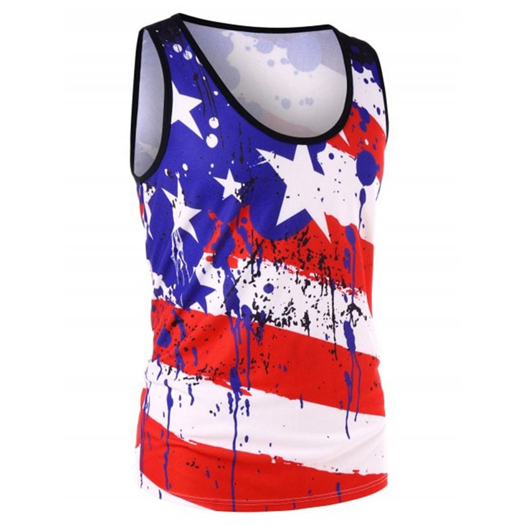 National flag print vest