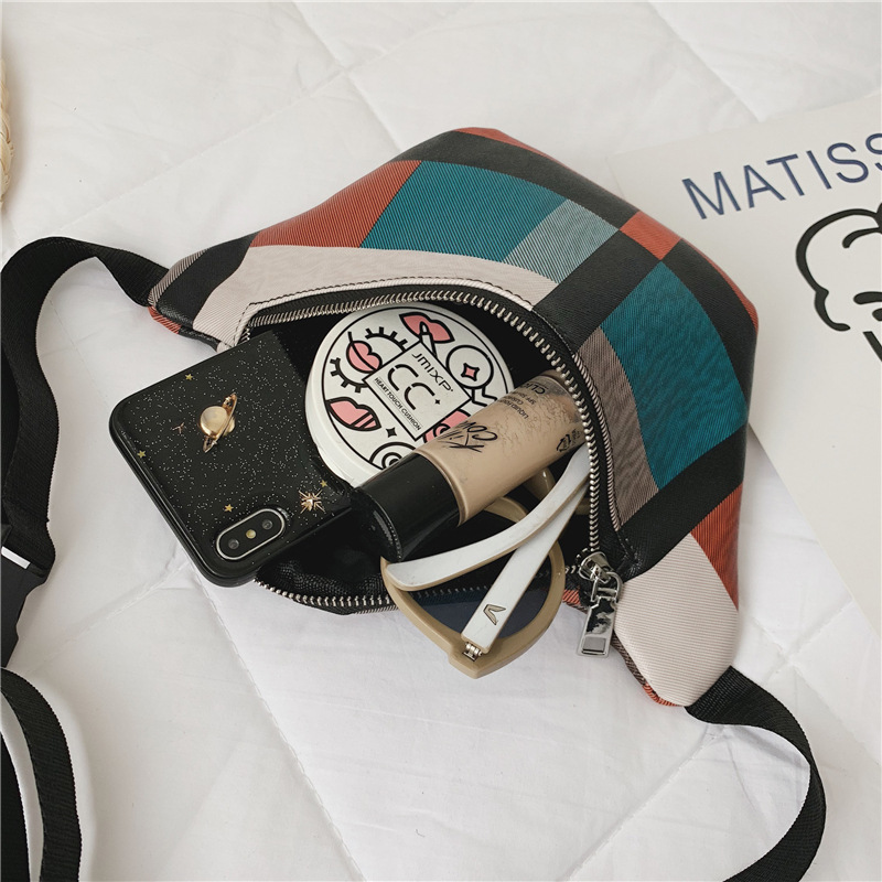 Fashion Pu Check Ladies Chest Bag Waist Bag