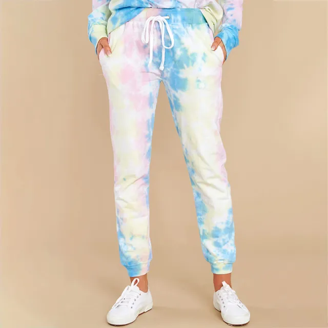 Tie dye pocket casual trousers Blue - Shop at LoveMi