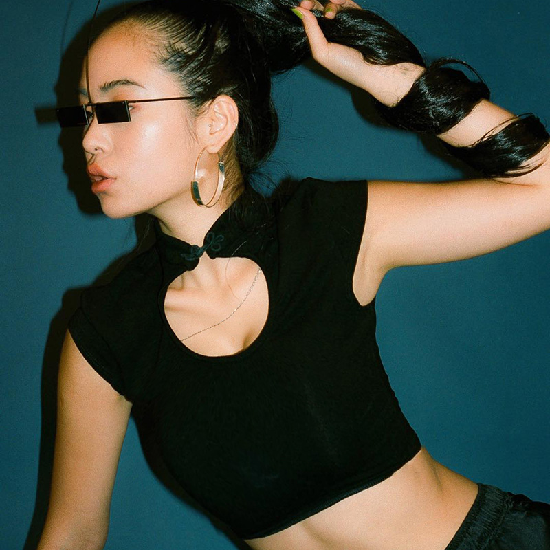 Hollow T-shirt Slim-fit Short Cropped Female Slim Top