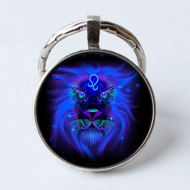Twelve Constellation 25mm Time Gem Metal Keychain Leo - Shop at LoveMi