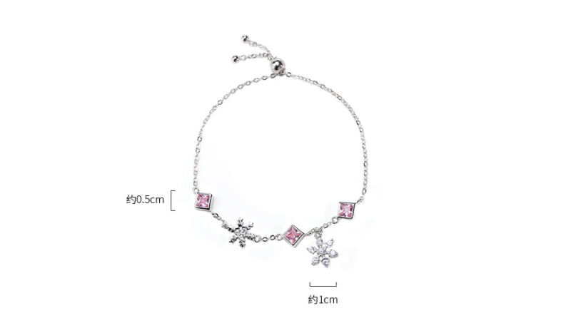 Snowflake Bracelet Women S925 Sterling Silver Color Diamond Bracelet