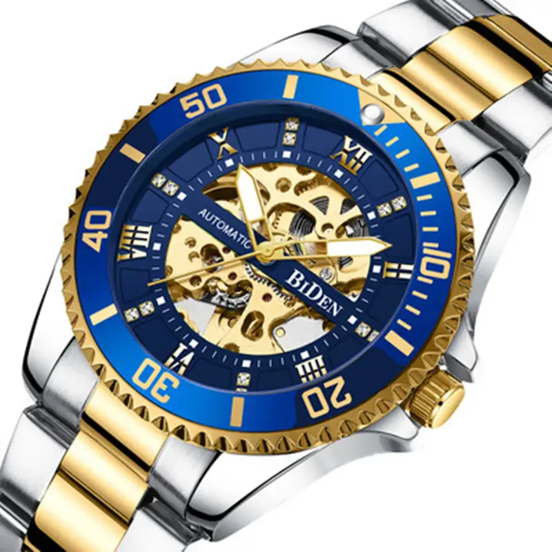 Mechanical Hollow Waterproof Luminous Steel Band Watch