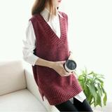 V-neck knitted vest women's sweater autumn and winter loose and versatile