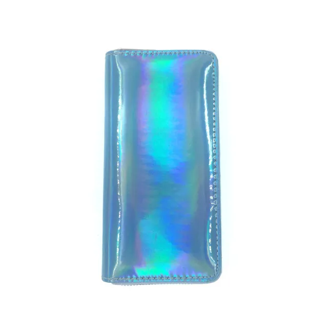 Eco friendly Laser PU Long Wallet Student Card Case Blue - Shop at LoveMi