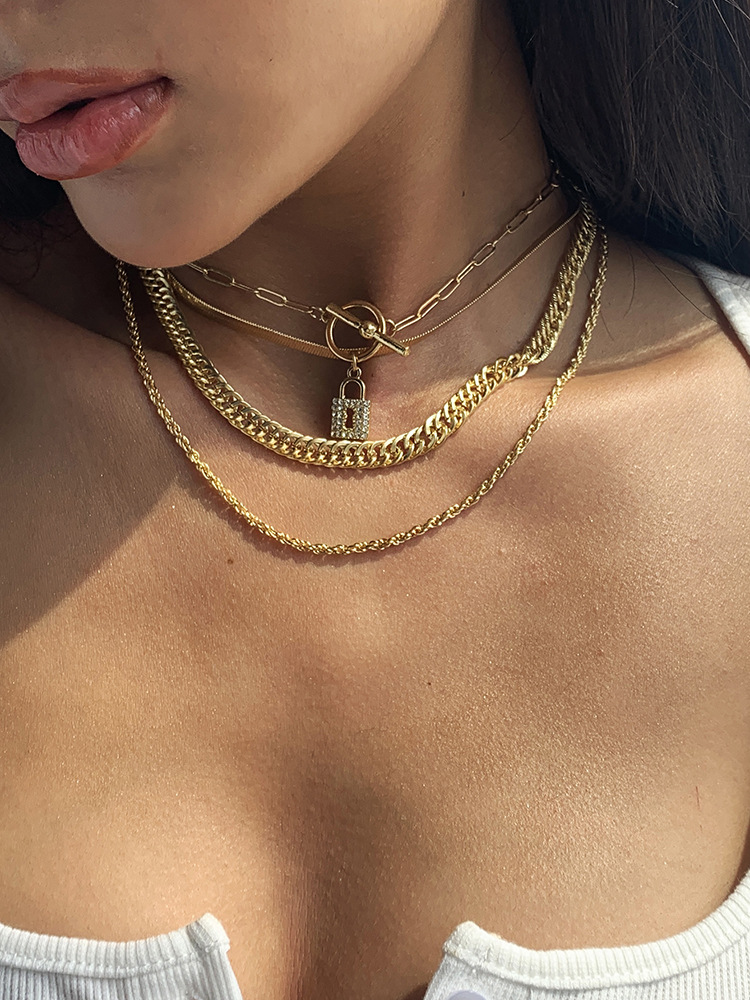 Alloy multilayer necklace