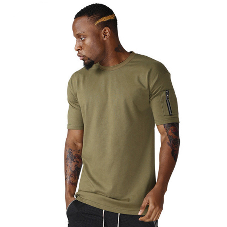Tide brand zipper sleeve T-shirt