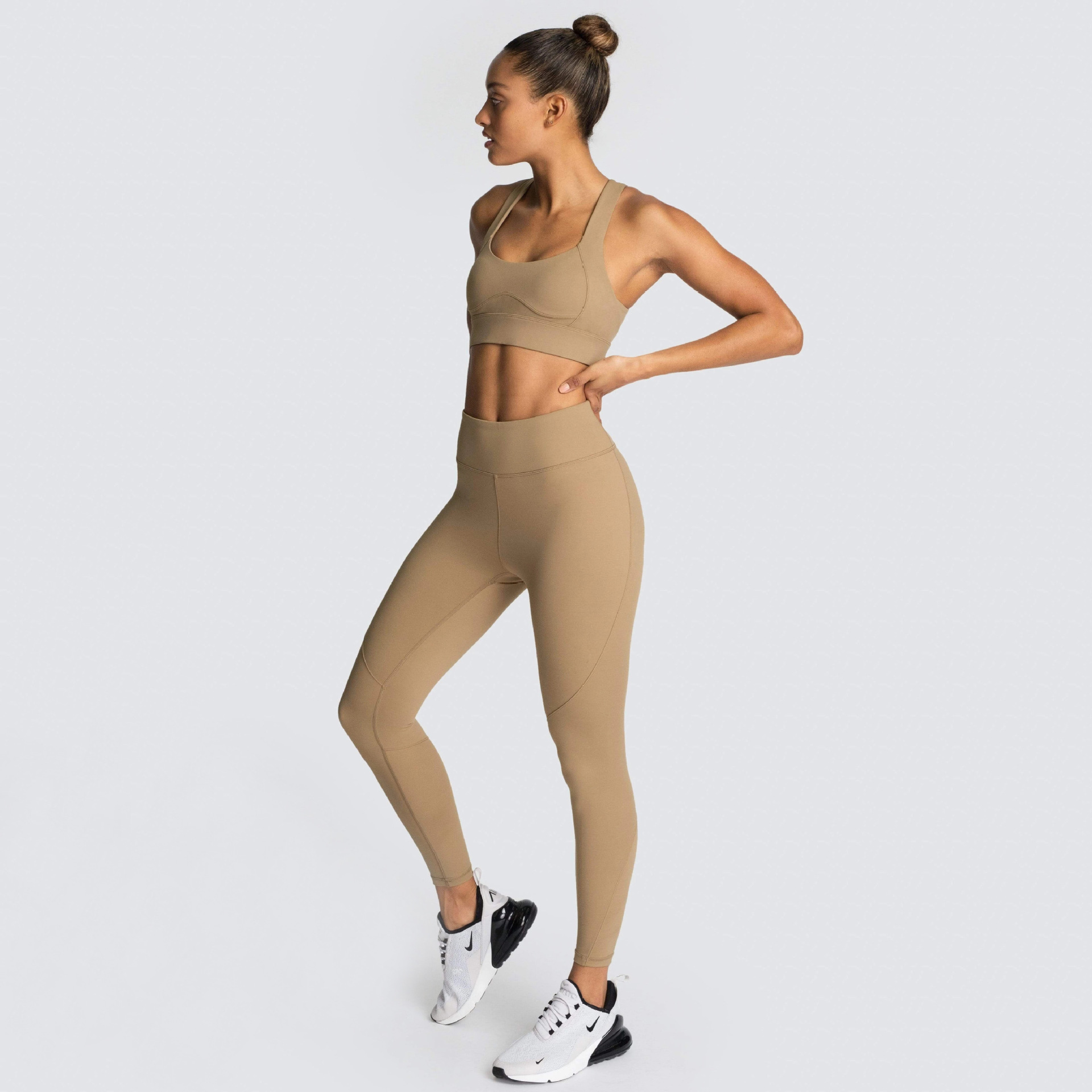 Women's Back Buckle Solid Yoga Suit Fitness Suit