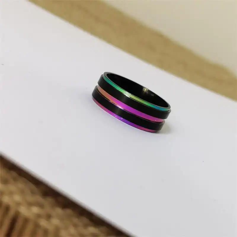 Color titanium steel ring