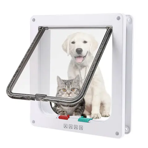 4 Way Lockable Pet Door Security Flap ABS Plastic