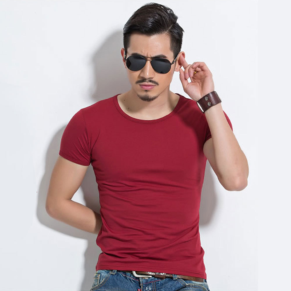 Men's New Summer Short-sleeved T-shirt Solid Color