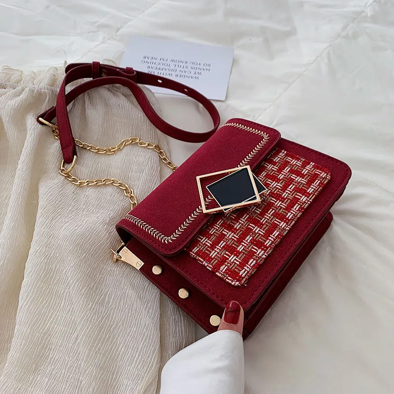 Western style chain cross-body bag - Red