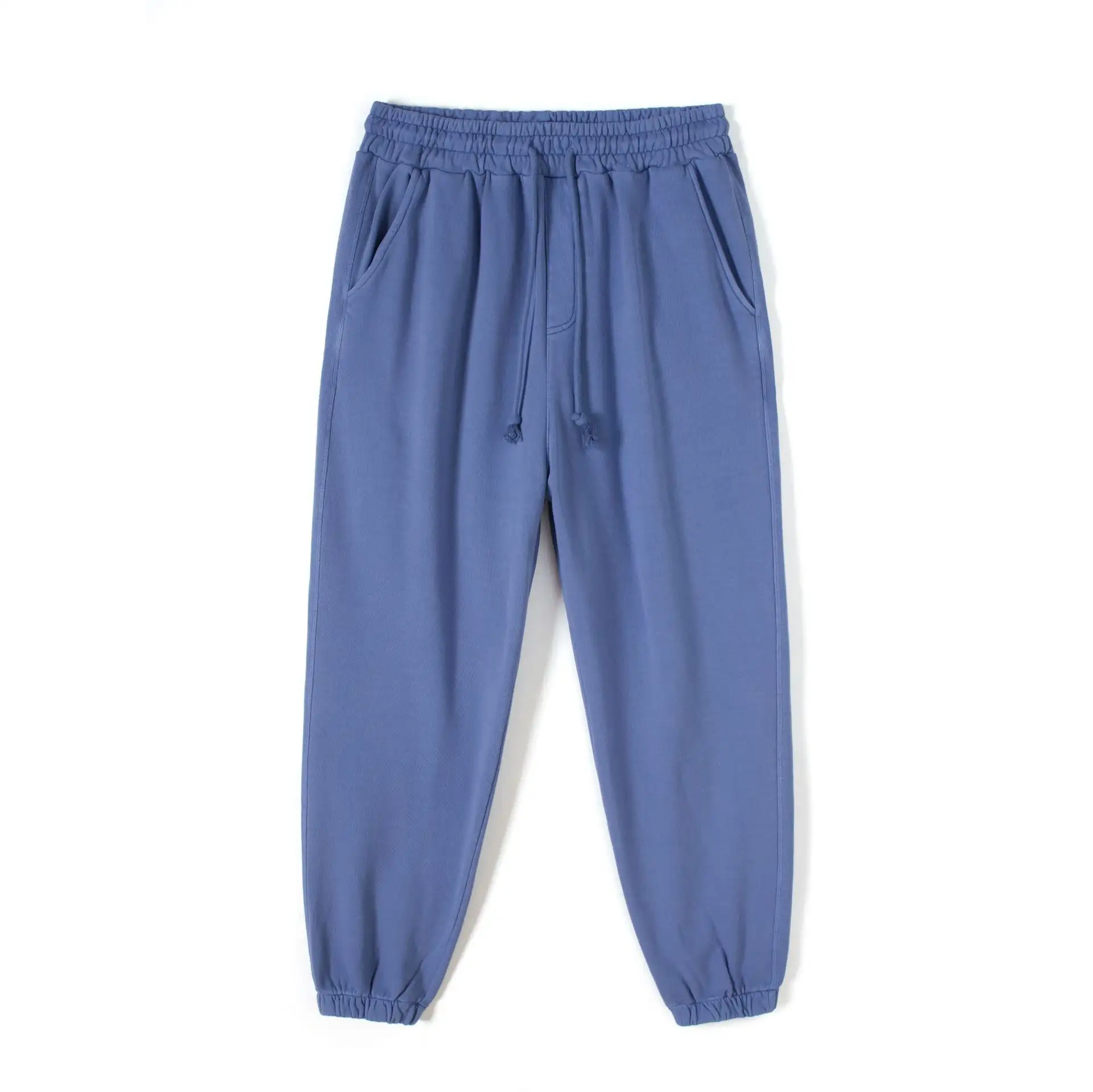 Pure color all-match casual pants, hip-hop wash water to make old loose terry pants