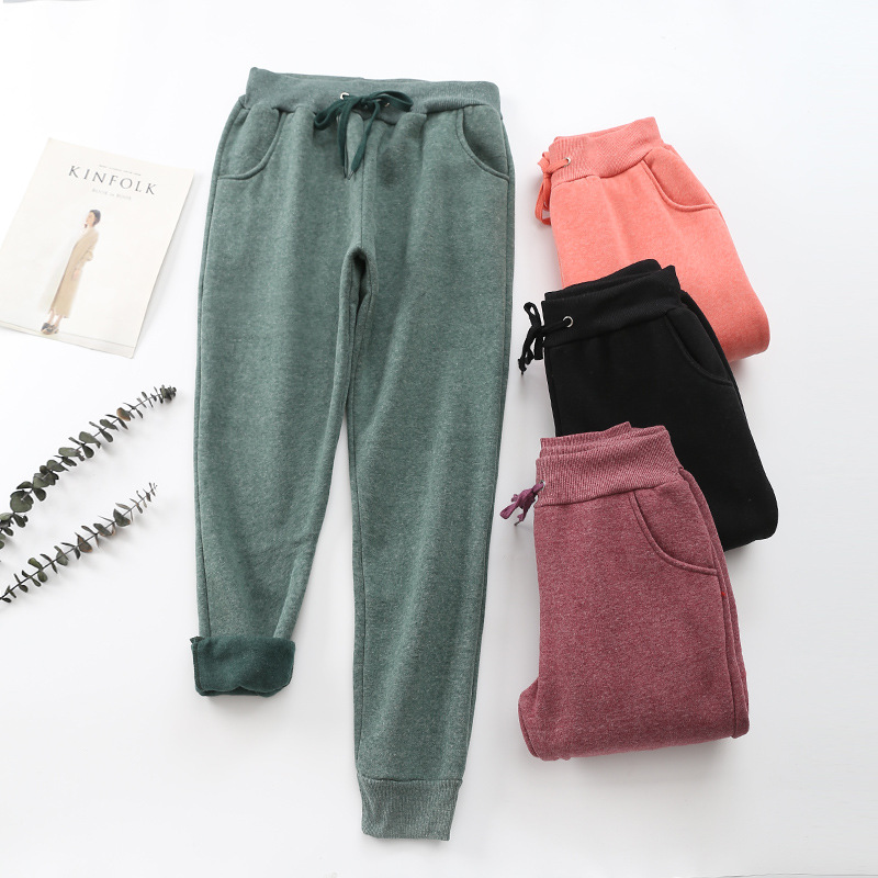 Plus velvet warm sports pants