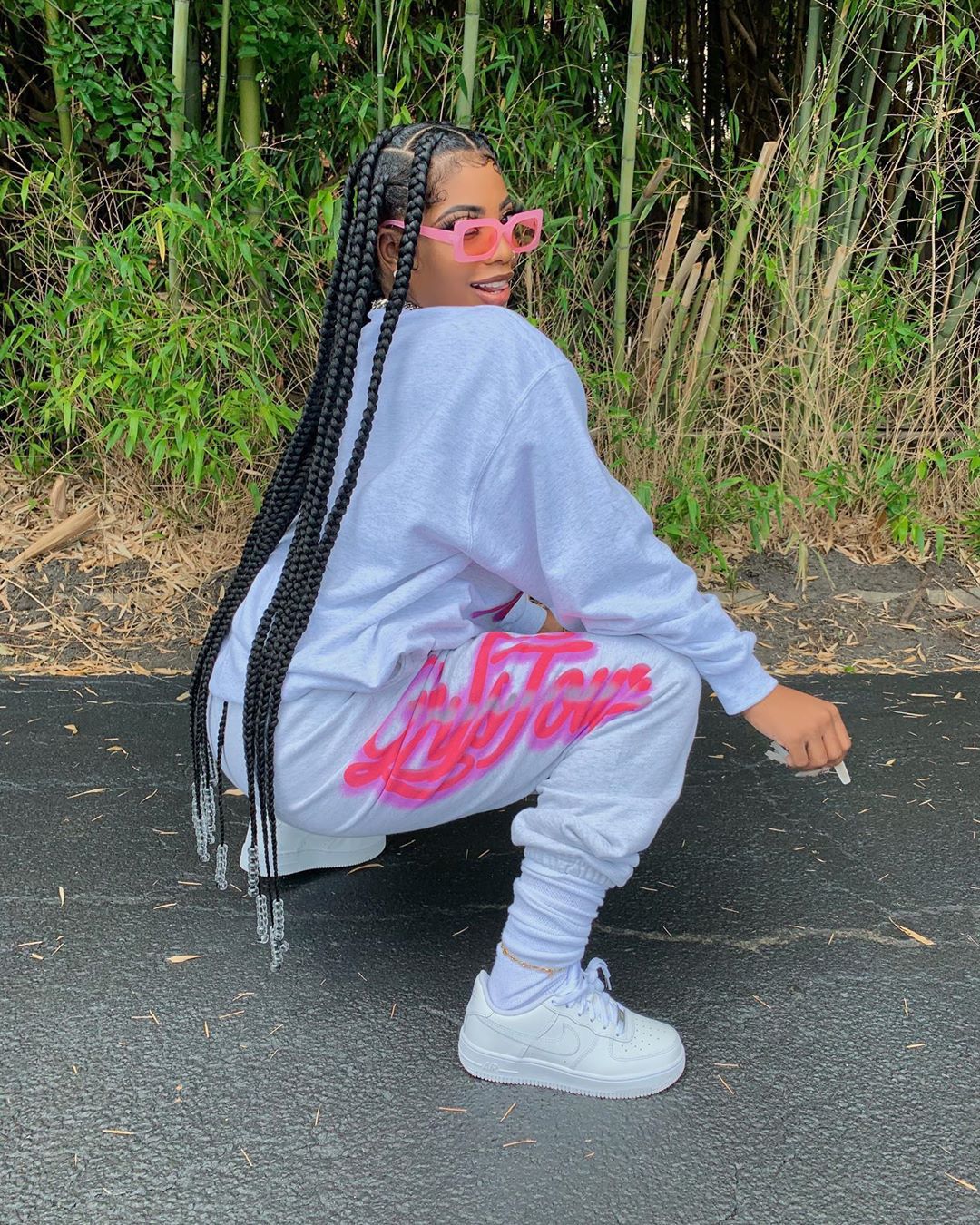 Women's Graffiti Loose Sports Sweatshirt Suit