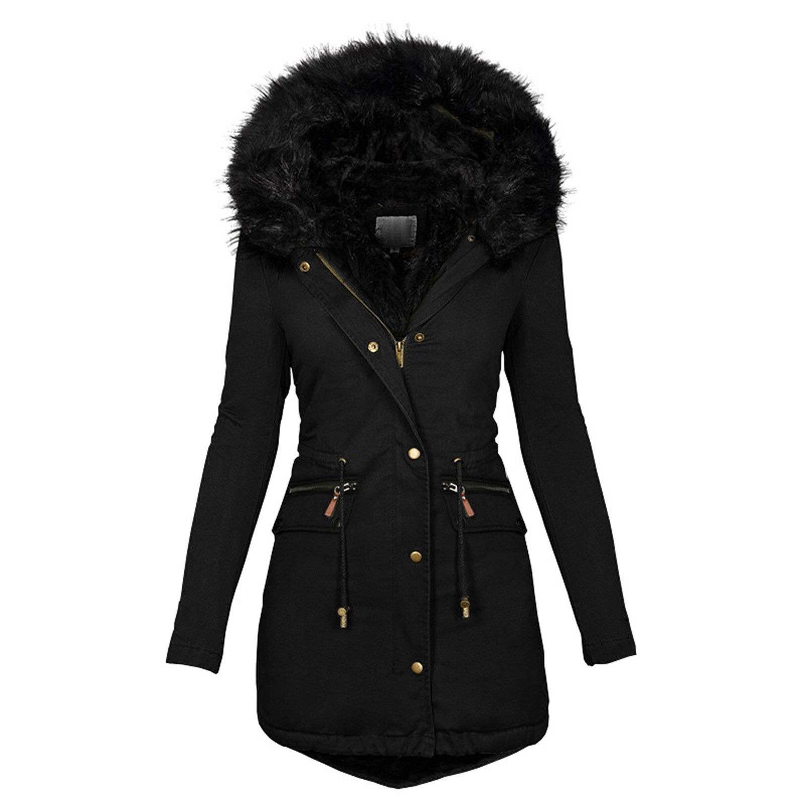 Women's mid-length warm cotton coat