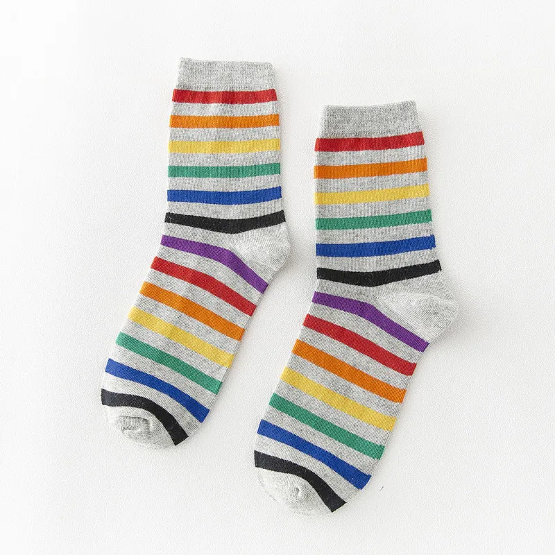 Socks Women's Tube Socks Stripes Sweet Color - Grey