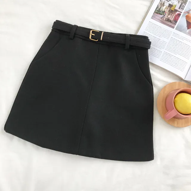 High waist All match Bag Hip A line Skirt Black - Shop at LoveMi