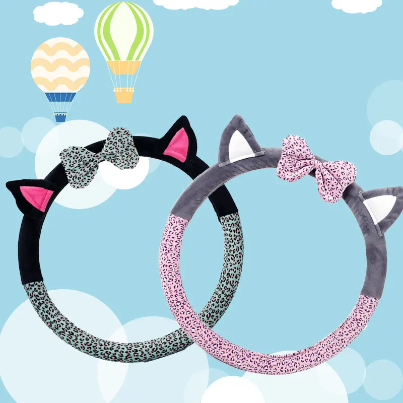 Cute Cat Ear Steering Wheel Cover Short