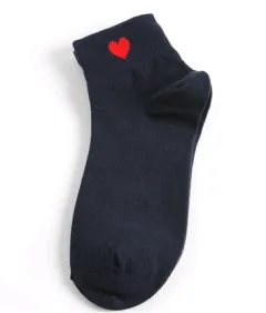 Women's Socks Cotton Heart Shaped Socks Love Cute Short Socks Women - Blue - View 1