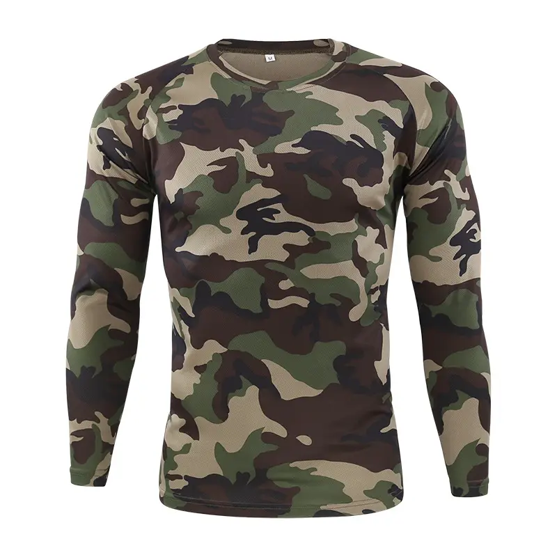 Camouflage print long sleeve T-shirt