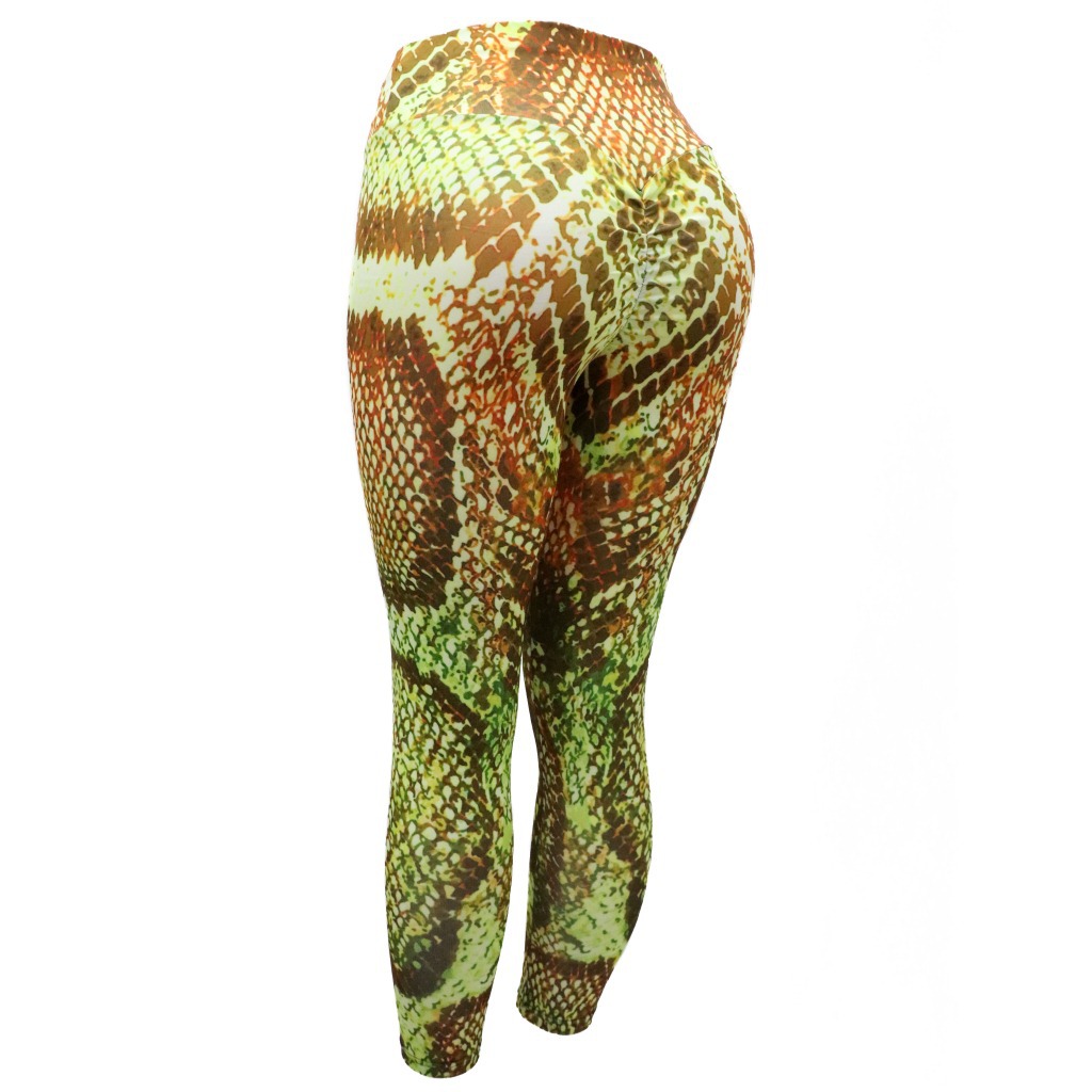 Snake print yoga pants Yellow - Shop at LoveMi