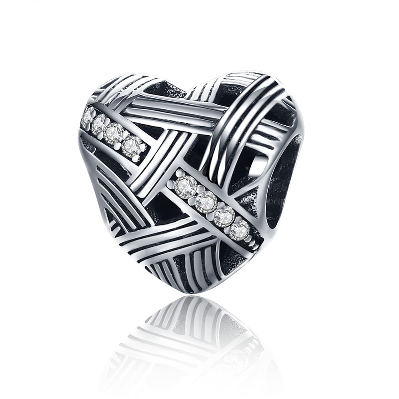 Heart-shaped Combination Silver Beads