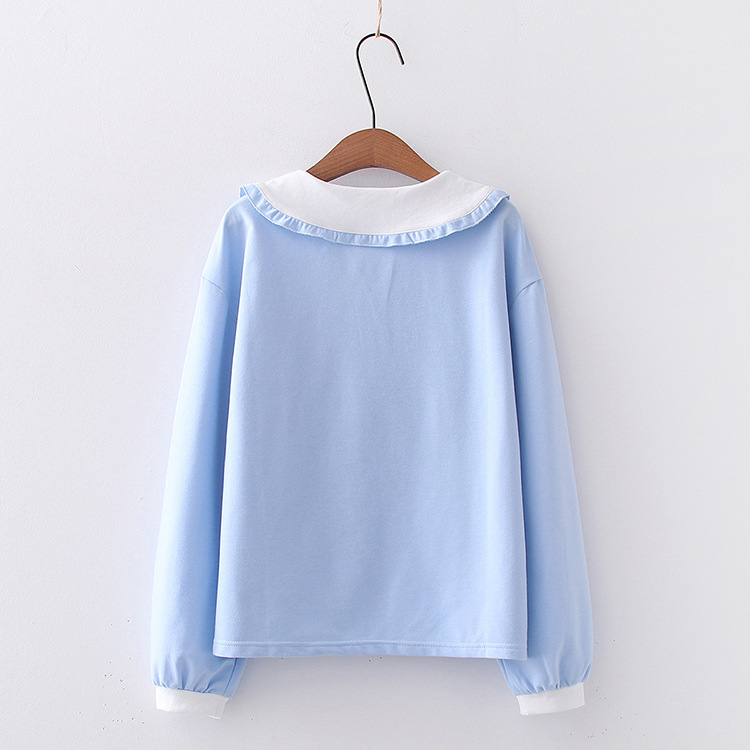 Japanese Lace Lapel Two Rabbit T-shirt Women