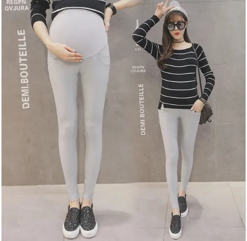 Spring pregnant women wild trousers pants Gray - Shop at LoveMi