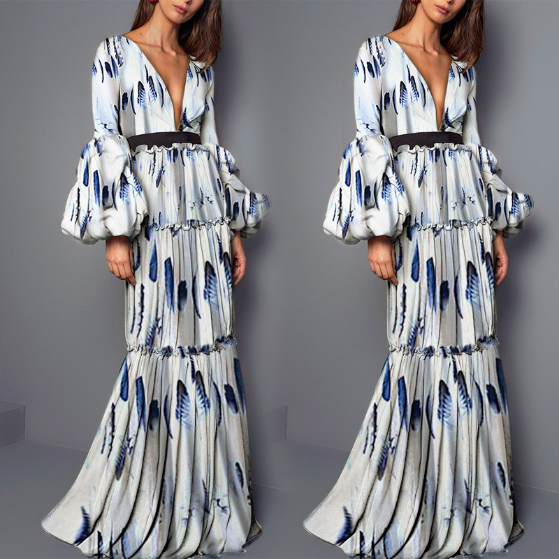 فستان قميص مطبوع بتصميم الباتشوورك